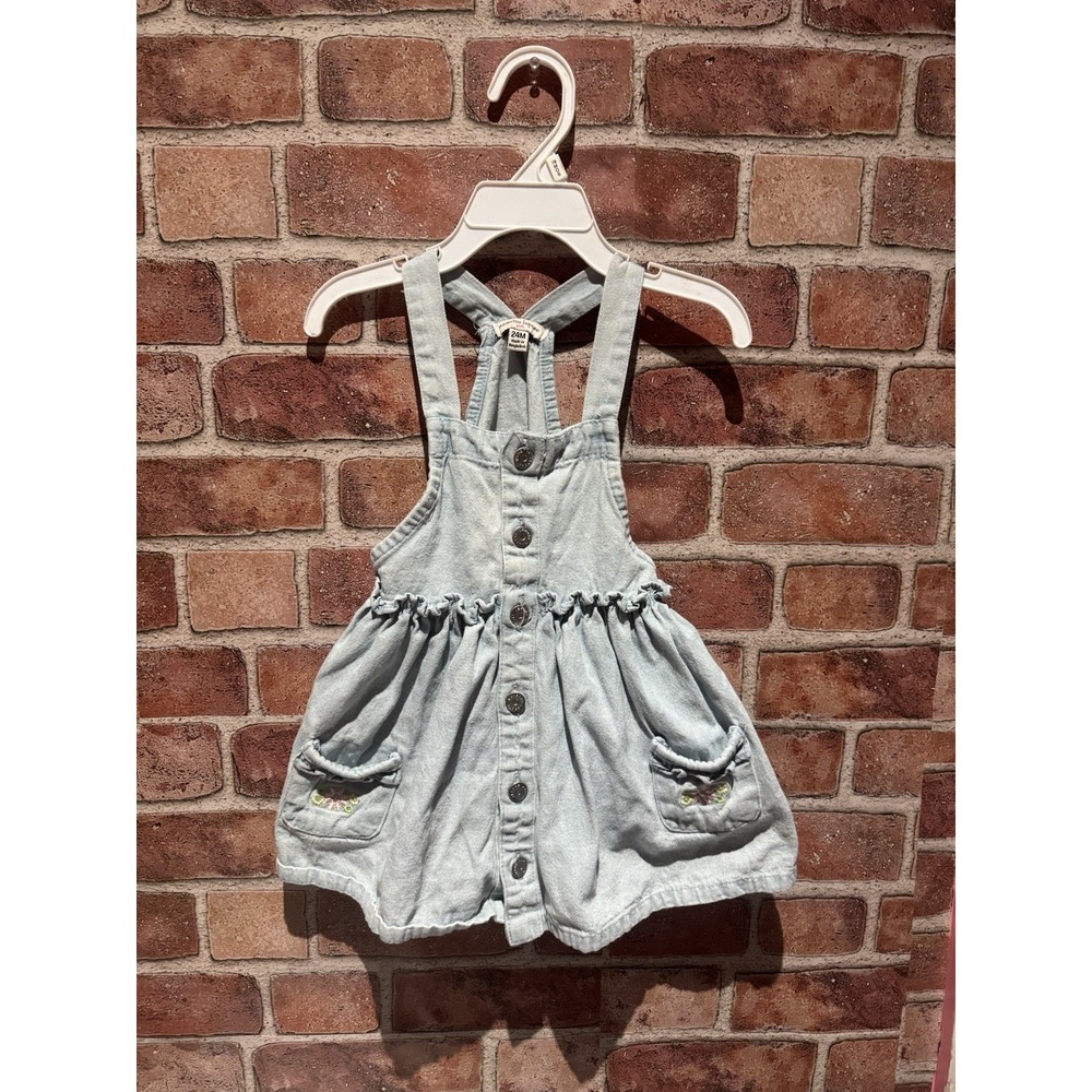 Nanette Lepore Denim Dress Kids/Girls 24 Months‎ Floral Embroidery Button Down